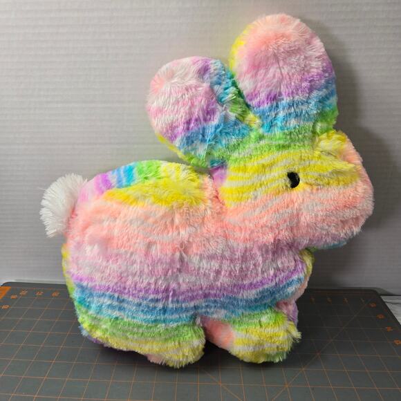 Dan Dee Large Rainbow Pastel Easter Bunny Rabbit Pillow - Picture 1 of 10